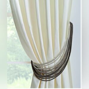 VENETIAN Classic Cream Curtain Tieback with Multitone Rope Accent